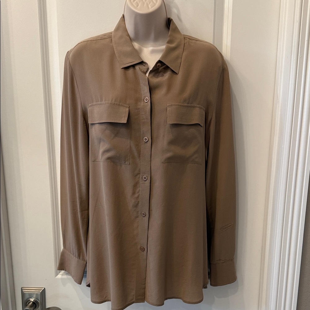 Moda International Tan Button-Down Shirt